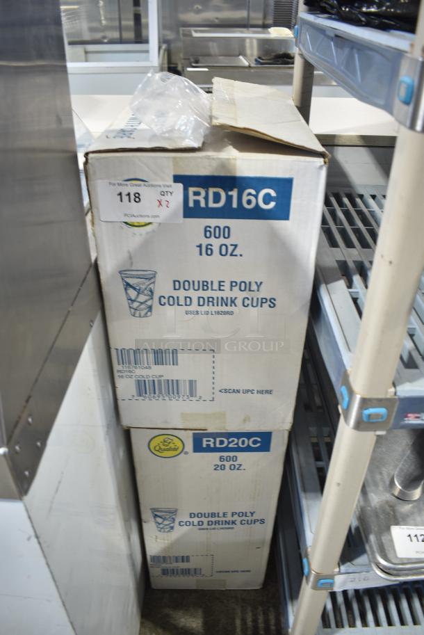 2 BRAND NEW! Boxes of RD20C Double Poly Cold Drink Cups. 2 Times Your Bid! - Image 1 of 3