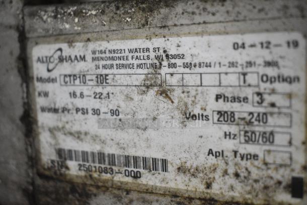 2019 Alto Shaam CTP10-10E Stainless Steel Commercial Electric Powered Combi Convection Oven w/ Stand. 208-240 Volts, 3 Phase. - Image 4 of 5