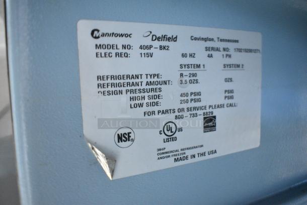 Delfield 406P-BK2 Stainless Steel Commercial Single Door Undercounter Cooler. 115 Volts, 1 Phase. Tested and Working! - Image 7 of 8