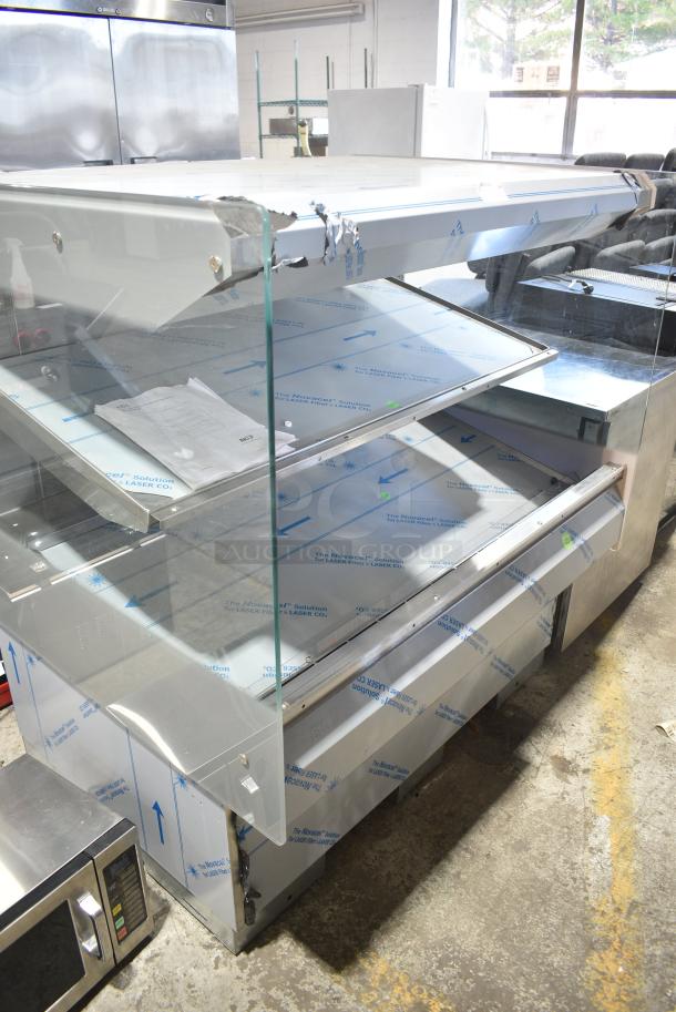 BRAND NEW SCRATCH AND DENT! 2016 BKI HSS4-2TSQ Stainless Steel Commercial Floor Style 2 Tier Warming Display Case Merchandiser. 230 Volts, 1 Phase. - Image 2 of 8