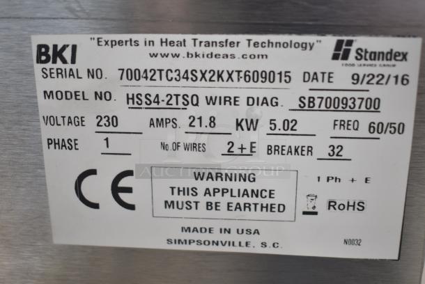 BRAND NEW SCRATCH AND DENT! 2016 BKI HSS4-2TSQ Stainless Steel Commercial Floor Style 2 Tier Warming Display Case Merchandiser. 230 Volts, 1 Phase. - Image 7 of 8
