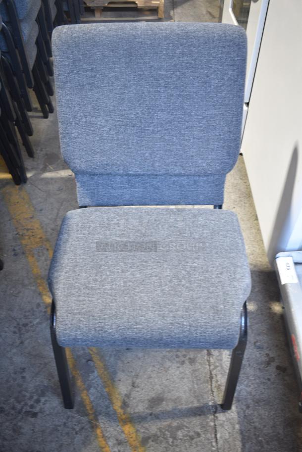 39 BRAND NEW SCRATCH AND DENT! Gray Stackable Chairs on Black Metal Frame. 39 Times Your Bid! - Image 1 of 6