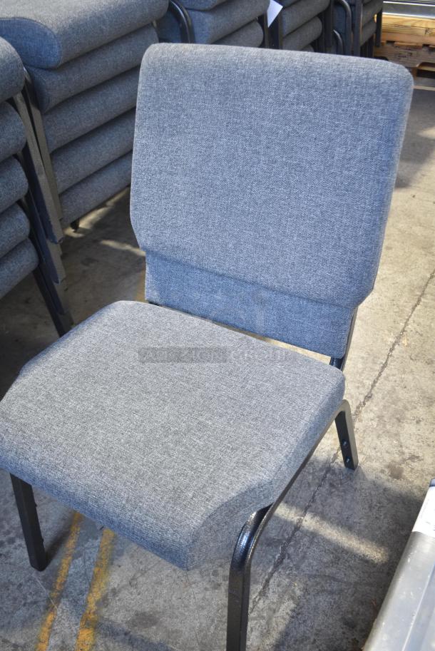39 BRAND NEW SCRATCH AND DENT! Gray Stackable Chairs on Black Metal Frame. 39 Times Your Bid! - Image 3 of 6