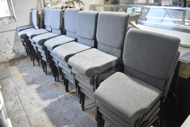 39 BRAND NEW SCRATCH AND DENT! Gray Stackable Chairs on Black Metal Frame. 39 Times Your Bid! - Image 6 of 6