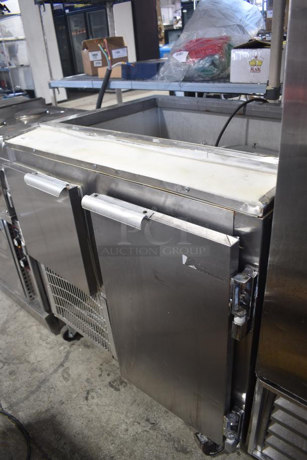 Leader LM36 S/C Stainless Steel Commercial Prep Table on Commercial Casters. 115 Volts, 1 Phase. Tested and Powers On But Does Not Get Cold - Image 3 of 10