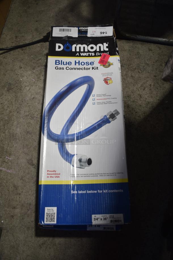 2 BRAND NEW SCRATCH AND DENT! Items; Dormont 1675KIT36 Deluxe SnapFast&#174; 36" Gas Connector Kit with Two Elbows and Restraining Cable - 3/4" Diameter 3201675KIT36 and Dormont 1675KIT2S48 Deluxe SnapFast&#174; 48" Gas Connector Kit with Two Swivels and Restraining Cable - 3/4" Diameter 32016752S48. 2 Times Your Bid! - Image 1 of 10