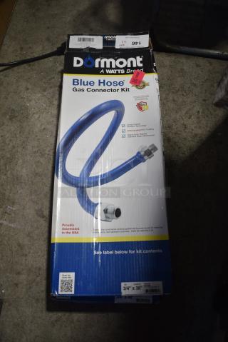 2 BRAND NEW SCRATCH AND DENT! Items; Dormont 1675KIT36 Deluxe SnapFast&#174; 36" Gas Connector Kit with Two Elbows and Restraining Cable - 3/4" Diameter 3201675KIT36 and Dormont 1675KIT2S48 Deluxe SnapFast&#174; 48" Gas Connector Kit with Two Swivels and Restraining Cable - 3/4" Diameter 32016752S48. 2 Times Your Bid!