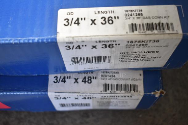 2 BRAND NEW SCRATCH AND DENT! Items; Dormont 1675KIT36 Deluxe SnapFast&#174; 36" Gas Connector Kit with Two Elbows and Restraining Cable - 3/4" Diameter 3201675KIT36 and Dormont 1675KIT2S48 Deluxe SnapFast&#174; 48" Gas Connector Kit with Two Swivels and Restraining Cable - 3/4" Diameter 32016752S48. 2 Times Your Bid! - Image 5 of 10