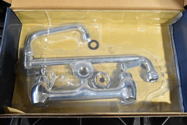 BRAND NEW SCRATCH AND DENT! 750FW818DJ Waterloo Wall-Mounted Faucet with 8" Centers and 18" Double-Jointed Swing Spout - Image 1 of 6