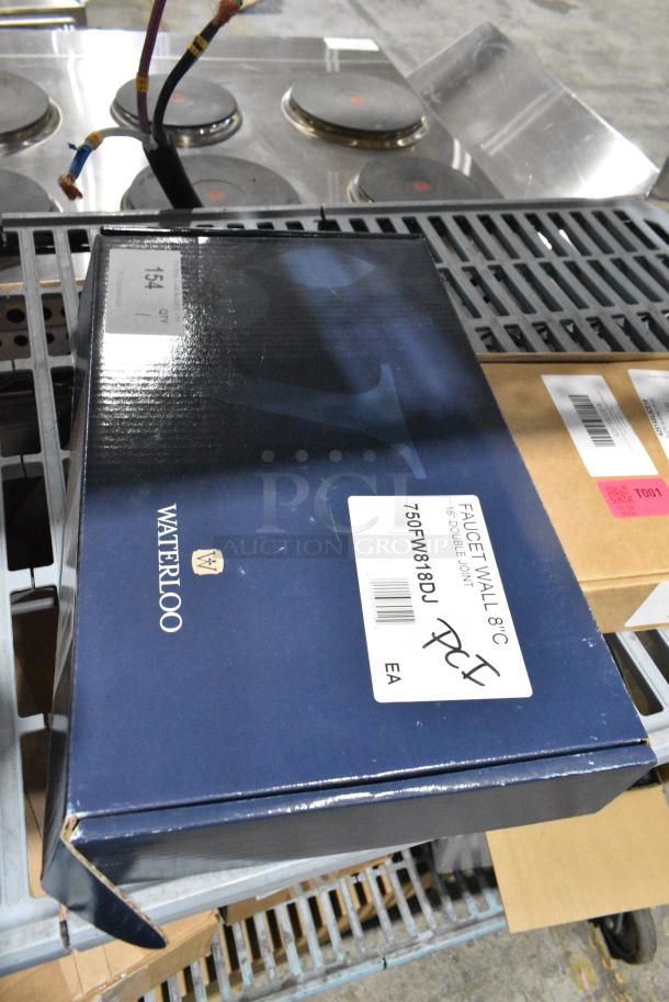 BRAND NEW SCRATCH AND DENT! 750FW818DJ Waterloo Wall-Mounted Faucet with 8" Centers and 18" Double-Jointed Swing Spout - Image 2 of 6