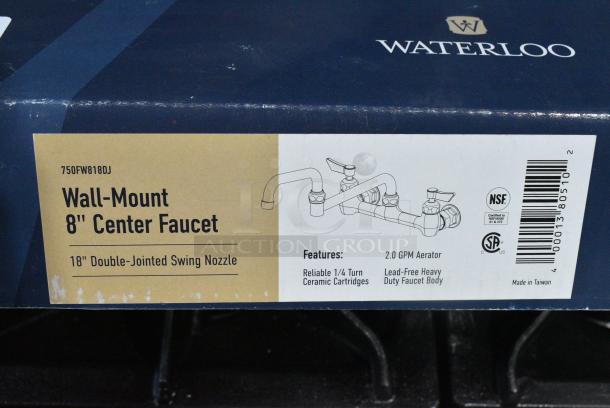 BRAND NEW SCRATCH AND DENT! 750FW818DJ Waterloo Wall-Mounted Faucet with 8" Centers and 18" Double-Jointed Swing Spout - Image 5 of 6