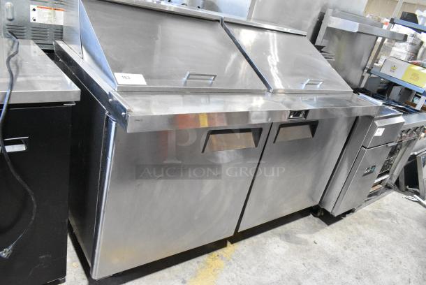 Stainless Steel Commercial Sandwich Salad Prep Table on Commercial Casters. 115 Volts, 1 Phase. Tested and Working! - Image 1 of 9