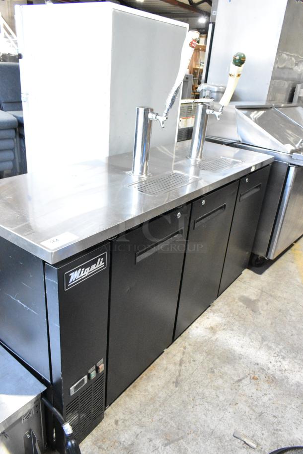 Migali C-DD72-3-HC Stainless Steel Commercial Direct Draw Kegerator w/ 2 Single Tap Towers. 115 Volts, 1 Phase. Tested and Working! - Image 1 of 12