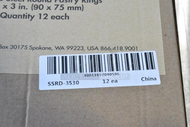 8 BRAND NEW SCRATCH AND DENT! Fat Daddio's SSRD-3530 ProSeries 3 1/2" x 3" Stainless Steel Round Cake / Food Ring Mold. 8 Times Your Bid! - Image 4 of 4