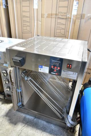 BRAND NEW SCRATCH AND DENT! ServIt 423PDW18D1S 18" Full-Service Countertop Display Warmer with 4 Shelves. 120 Volts, 1 Phase. Tested and Working!