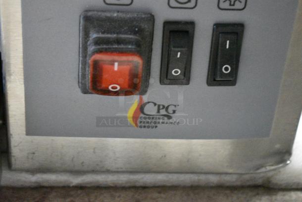 BRAND NEW SCRATCH AND DENT! Cooking Performance Group CPG Stainless Steel Commercial Countertop Electric Powered Rotisserie Oven. 240 Volts, 1 Phase. - Image 3 of 4