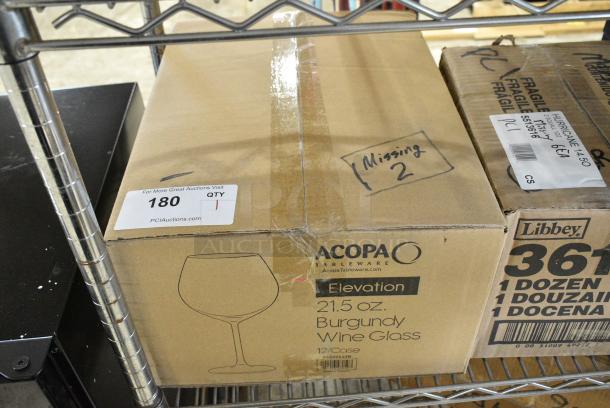 BRAND NEW SCRATCH AND DENT! Box of 10 Acopa  5539122B Elevation 21.5 oz. Burgundy Wine Glass. - Image 2 of 5