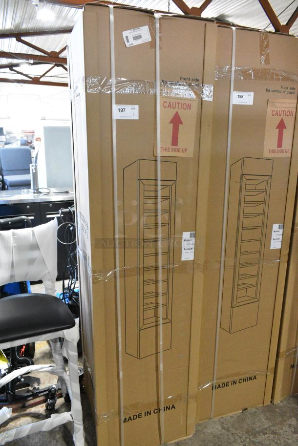 BRAND NEW IN BOX! Galaxy 177GDN5RBB Metal Commercial Single Door Reach In Cooler Merchandiser with Red, White, and Blue LED Lighting. 110-120 Volts, 1 Phase. - Image 2 of 4