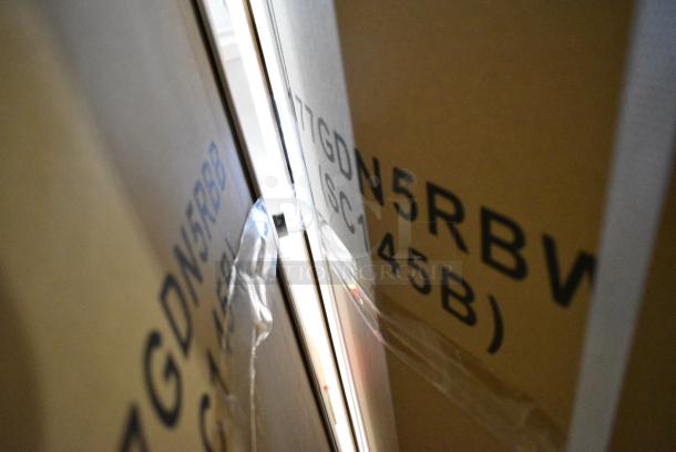 BRAND NEW IN BOX! Galaxy 177GDN5RBW Metal Commercial Single Door Reach In Cooler Merchandiser with Red, White, and Blue LED Lighting. 110-120 Volts, 1 Phase - Image 3 of 3