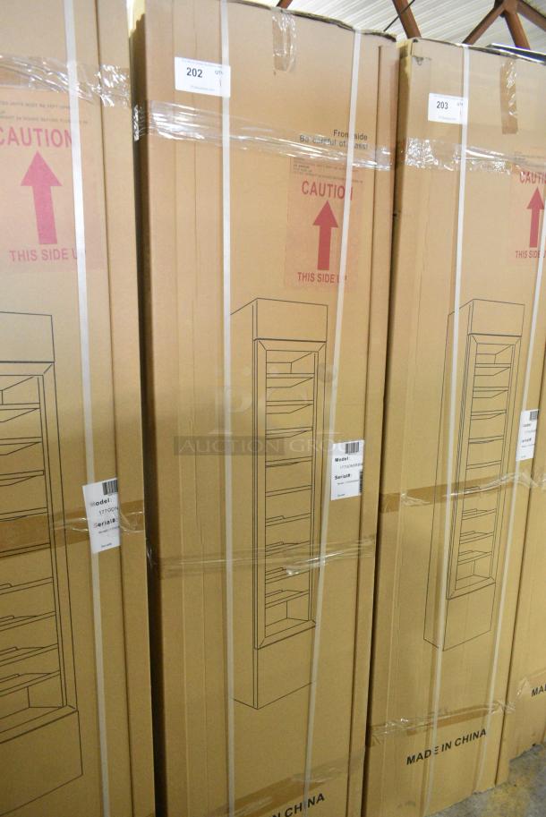 BRAND NEW IN BOX! Galaxy 177GDN5RBW Metal Commercial Single Door Reach In Cooler Merchandiser with Red, White, and Blue LED Lighting. 110-120 Volts, 1 Phase - Image 2 of 3