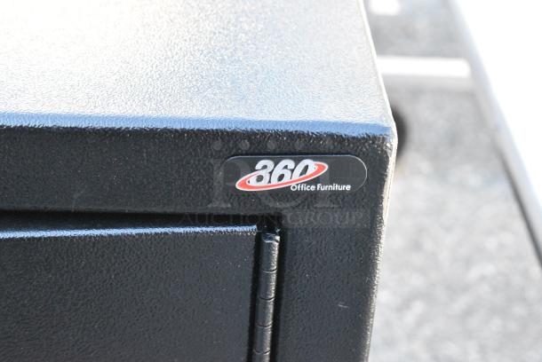 BRAND NEW SCRATCH AND DENT! 360 Office Furniture Black Metal Single Compartment Drop Safe. - Image 4 of 6