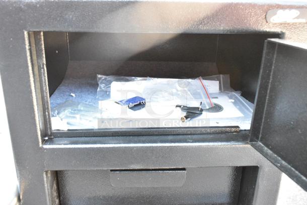 BRAND NEW SCRATCH AND DENT! 360 Office Furniture Black Metal Single Compartment Drop Safe. - Image 6 of 6