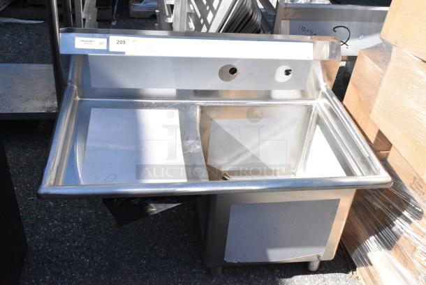 BRAND NEW SCRATCH AND DENT! Regency 600S1181818L Stainless Steel Single Bay Sink w/ Left Side Drain Board. - Image 1 of 7