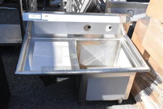 BRAND NEW SCRATCH AND DENT! Regency 600S1181818L Stainless Steel Single Bay Sink w/ Left Side Drain Board.