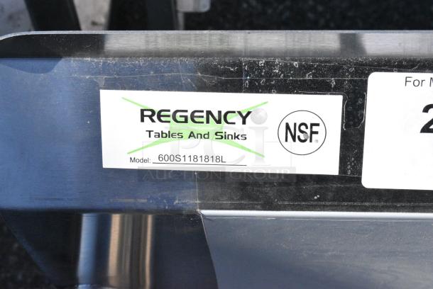 BRAND NEW SCRATCH AND DENT! Regency 600S1181818L Stainless Steel Single Bay Sink w/ Left Side Drain Board. - Image 7 of 7
