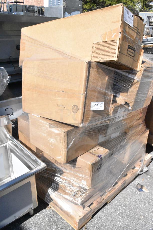20 BRAND NEW SCRATCH AND DENT! Items Including 6902570BG Rubbermaid FG257088BEIG GroundsKeeper Beige Cigarette Receptacle, 35165002027 Cooking Performance Group 35165002027 Convection Oven Stacking Kit, Avantco 177COGASKET3 Replacement Door Gasket for CO-16 Countertop Convection Oven, Dinex DX330084 Turnbury 9 oz. Sage Insulated Bowl with Pedestal Base - 48/Case, 303FUSBOW35 Acopa Heika 35 oz. Black Matte Textured Stoneware Bowl - 12/Case, 164TCOLRD425 Lancaster Table & Seating 25 3/16" x 4 1/2" Standard Height Table Base Column and Rod. 20 Times Your Bid! - Image 3 of 13