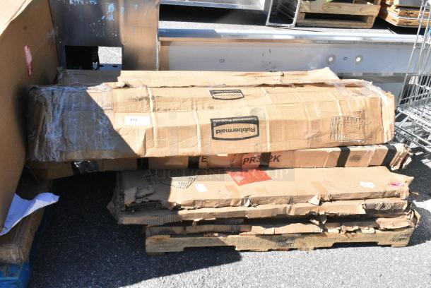 8 BRAND NEW SCRATCH AND DENT! Items Including 600PR302K Regency 30 Pan End Load Bun / Sheet Pan Rack with Non-Marking Casters - Unassembled, Libman 1038 24" Straight Floor Squeegee with 60" Wood Handle - 6/Pack. 8 Times Your Bid! - Image 1 of 7