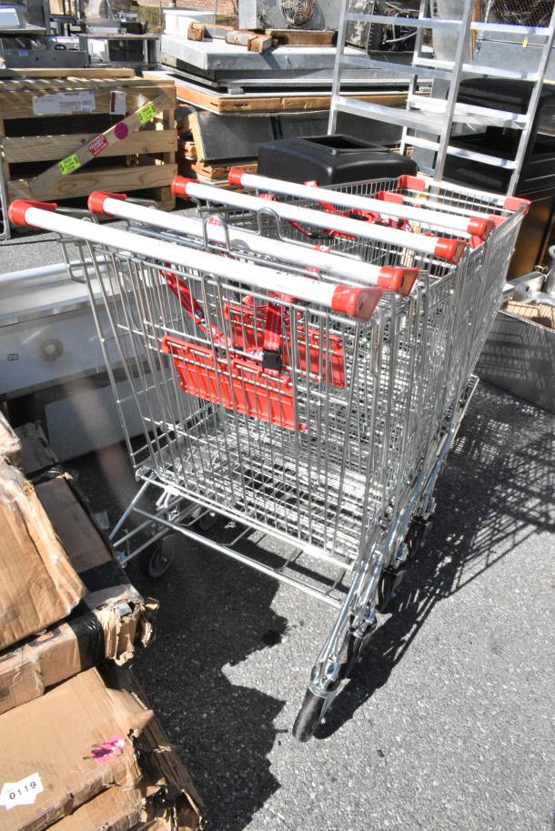 4 BRAND NEW SCRATCH AND DENT! Metal Shopping Cart on Casters. 4 Times Your Bid! - Image 2 of 4