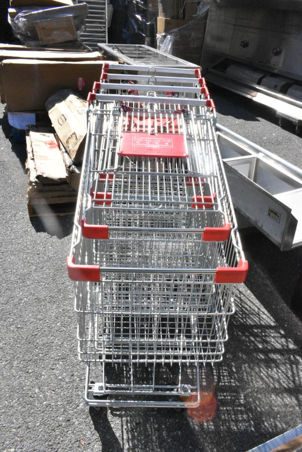 4 BRAND NEW SCRATCH AND DENT! Metal Shopping Cart on Casters. 4 Times Your Bid! - Image 3 of 4
