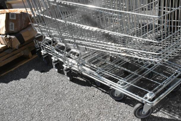 4 BRAND NEW SCRATCH AND DENT! Metal Shopping Cart on Casters. 4 Times Your Bid! - Image 4 of 4