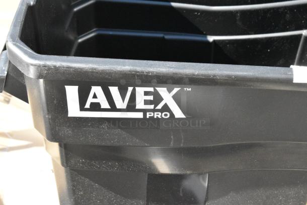 BRAND NEW SCRATCH AND DENT! 475WHPRO23B Lavex Pro 23 Gallon Black Slim Rectangular Trash Can - Image 5 of 8