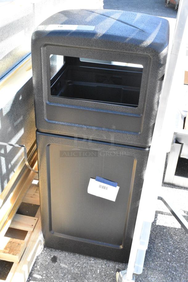 BRAND NEW SCRATCH AND DENT! Commercial Zone 73290199 PolyTec 42 Gallon Square Black Waste Container and Dome Lid Set 27873290199 - Image 2 of 5