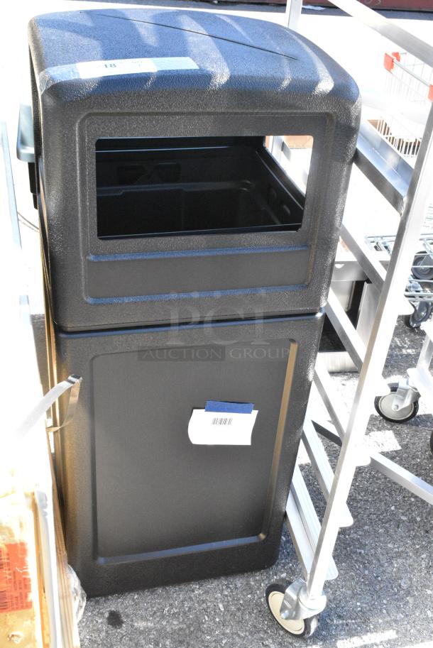 BRAND NEW SCRATCH AND DENT! Commercial Zone 73290199 PolyTec 42 Gallon Square Black Waste Container and Dome Lid Set 27873290199 - Image 3 of 5