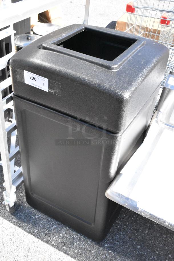 BRAND NEW SCRATCH AND DENT! Black Poly Trash Can Shell w/ Lid - Image 2 of 4