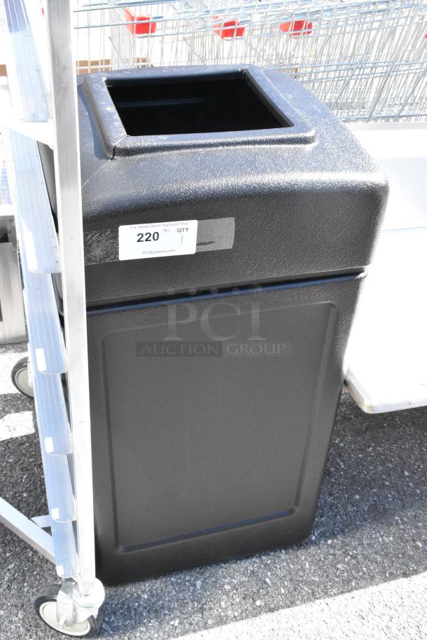 BRAND NEW SCRATCH AND DENT! Black Poly Trash Can Shell w/ Lid - Image 3 of 4