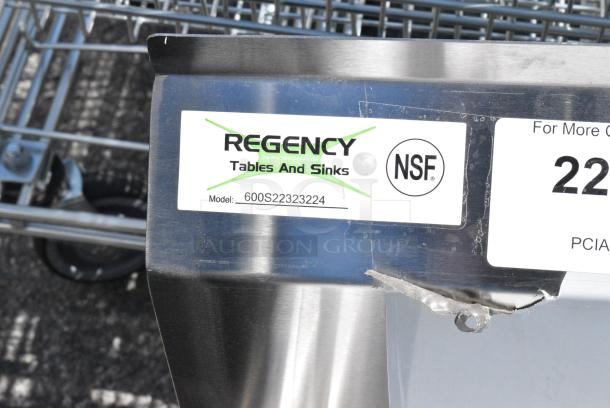 BRAND NEW SCRATCH AND DENT! Regency 600S22323224 Stainless Steel 2 Bay Sink w/ Dual Drain Boards. No Legs. - Image 7 of 7