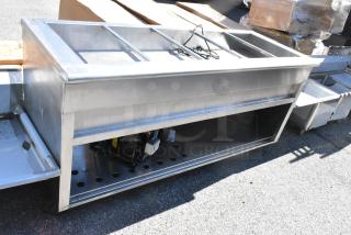 Stainless Steel Steam Table w/ Under Shelf on Commercial Casters.