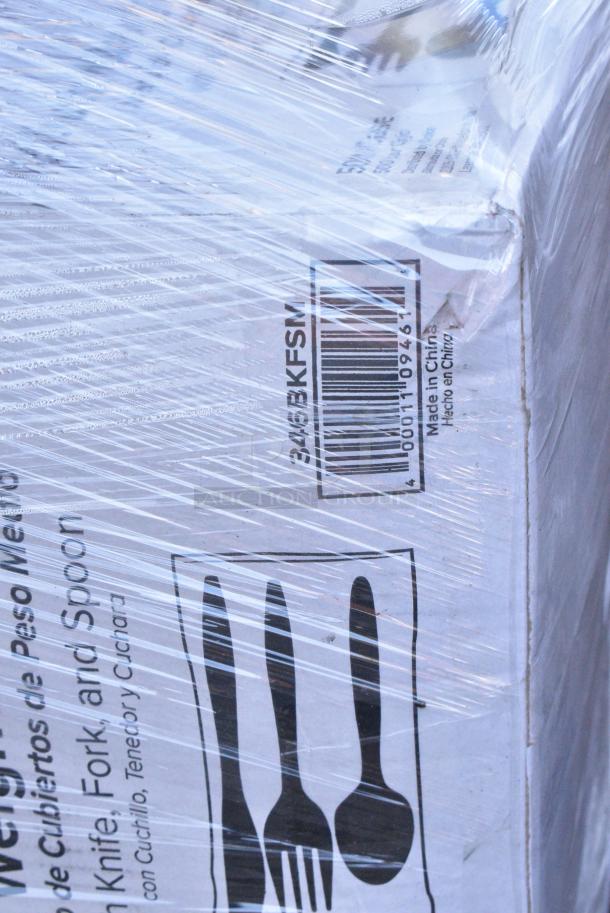 30 BRAND NEW SCRATCH AND DENT! Items Including 2 347DC6 Visions 6 oz. Clear Plastic 1-Piece Dessert Cup - 240/Case, 346BKFSM Choice Medium Weight Black Wrapped Polypropylene Plastic Cutlery Set with Knife, Fork, and Spoon - 500/Case, 500TW9 Choice 9 oz. Translucent Thin Wall Plastic Cold Cup - 2500/Case. 30 Times Your Bid! - Image 8 of 10