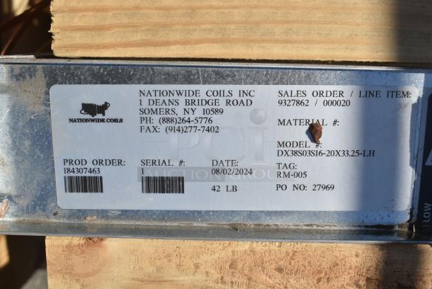 BRAND NEW IN CRATE! 2024 Nationwide Coils DX38S03S16-20X33.25-LH HVAC Coil. - Image 9 of 13