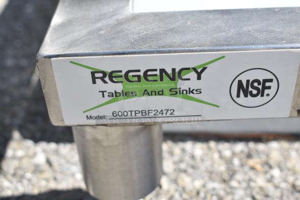 BRAND NEW SCRATCH AND DENT! Regency 600TPBF2472 Stainless Steel Cutting Board Table w/ Under Shelf. - Image 6 of 6