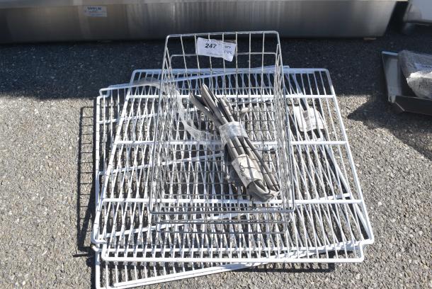 ALL ONE MONEY! Lot of 5 Items Including Avantco 178SHLFGDC49 White Coated Wire Shelf for GDC-49-HC Refrigerators - 24" x 25 1/4", 461RPC06916A Metro RPC06-916A Gasket - Image 1 of 6