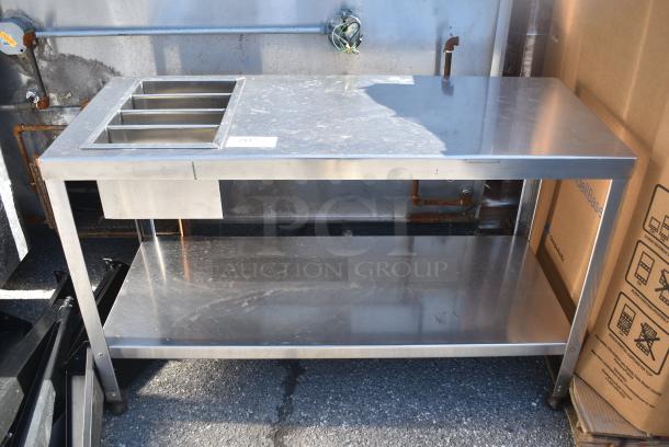 Stainless Steel Table w/ Drop in and  Under Shelf. - Image 1 of 5