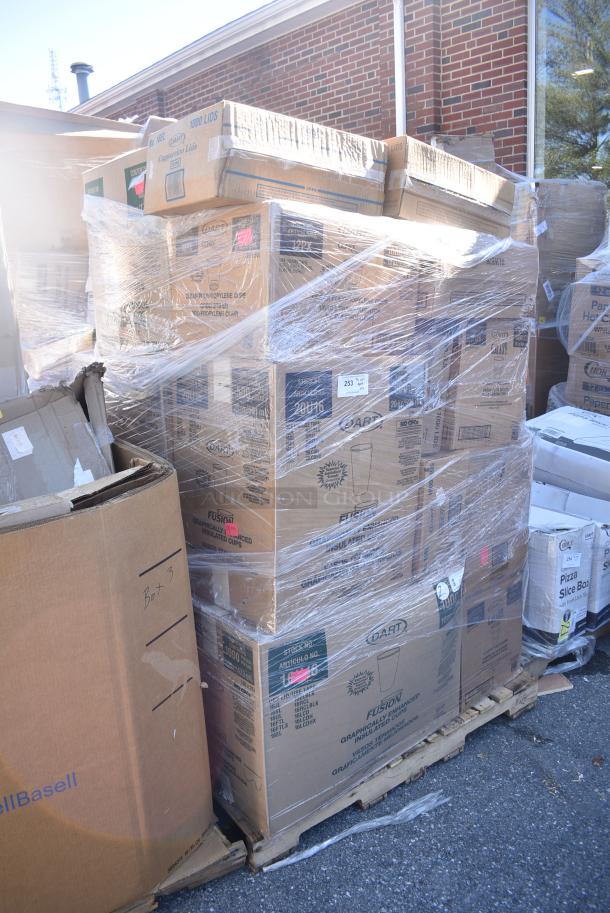 21 BRAND NEW SCRATCH AND DENT! Items Including  Dart Y12S Conex Galaxy 12 oz. Translucent Squat Plastic Cold Cup - 1000/Case 301Y12S, Dart Conex DLW626 Clear PET Dome Lid with 2" Hole - 1000/Case 760DLW626, CUP 8oz WHITE FOAM     1M 8JL/SL/UL/FTL/EL/ELBLK, Dart 16RCL Optima White Travel Lid with Reclosable Tab - 1000/Case 30116RCL, Dart 6JL White Vented Lid - 1000/Case 3016JL, Dart 20U16ESC 20 oz. Fusion Escape Customizable Foam Hot Cup - 500/Case 30120U16ES. 21 Times Your Bid! - Image 2 of 12