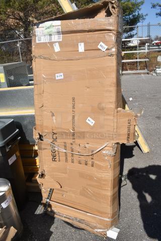 BRAND NEW SCRATCH AND DENT! Regency 600PRW38ELKD 38 Pan End Load Wire Bun / Sheet Pan Rack - Unassembled