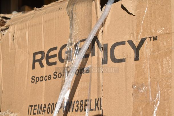 BRAND NEW SCRATCH AND DENT! Regency 600PRW38ELKD 38 Pan End Load Wire Bun / Sheet Pan Rack - Unassembled - Image 2 of 5