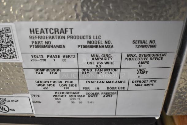 BRAND NEW SCRATCH AND DENT! Heatcraft Pro6 PT0068MBNAMSA Metal Commercial Compressor Condenser for Walk In Box. 208-230 Volts, 1 Phase. - Image 6 of 7